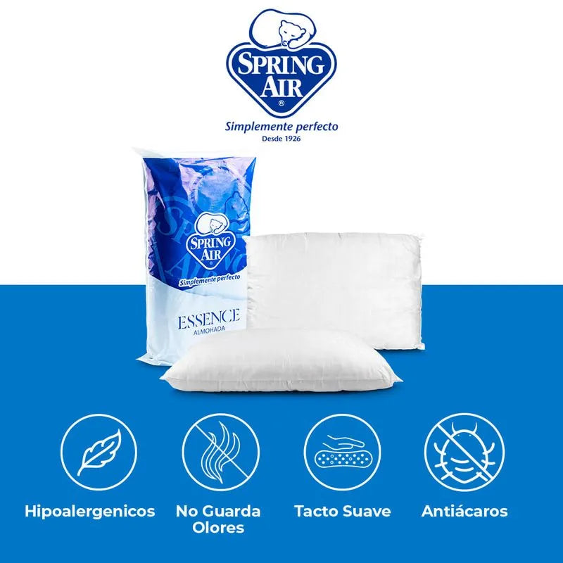 Colchón Cota + 2 Pack Almohadas Peach Feel + Sabanas + Protector Impermeable + Oso Almohada